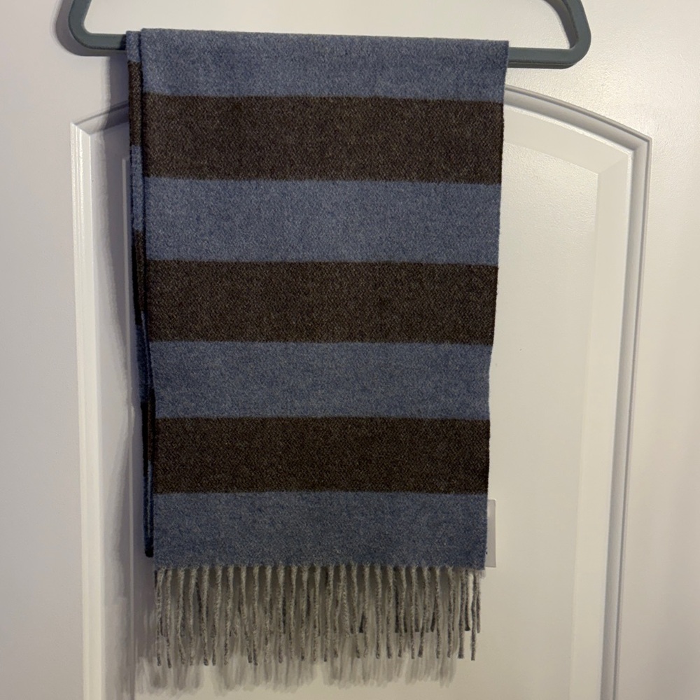 ETON striped Blue & Brown Men’s Wool Scarf NWT🔥